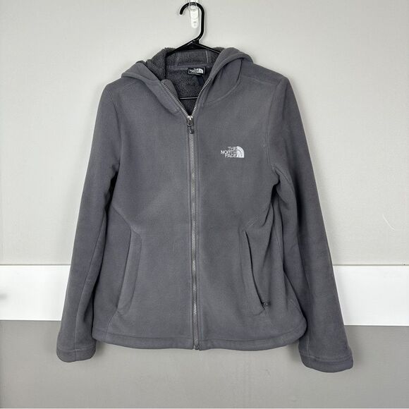 The North Face Full Zip Jacket Fleece Lined Womens Size Medium Grey coat - Picture 1 of 4